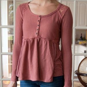 Altar'd State Waffle Knit Long Sleeve - size small